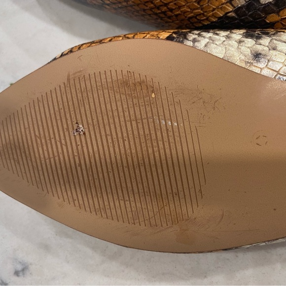 MADEWELL Margo Size 6.5 Leather Slingback Flats Pointed Snakeskin Shoes. - Picture 9 of 12